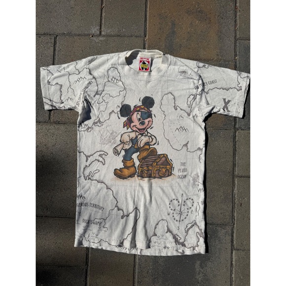 Disney Other - Vintage AOP Mickey Mouse Pirates of the Caribbean Disney World Sz Medium